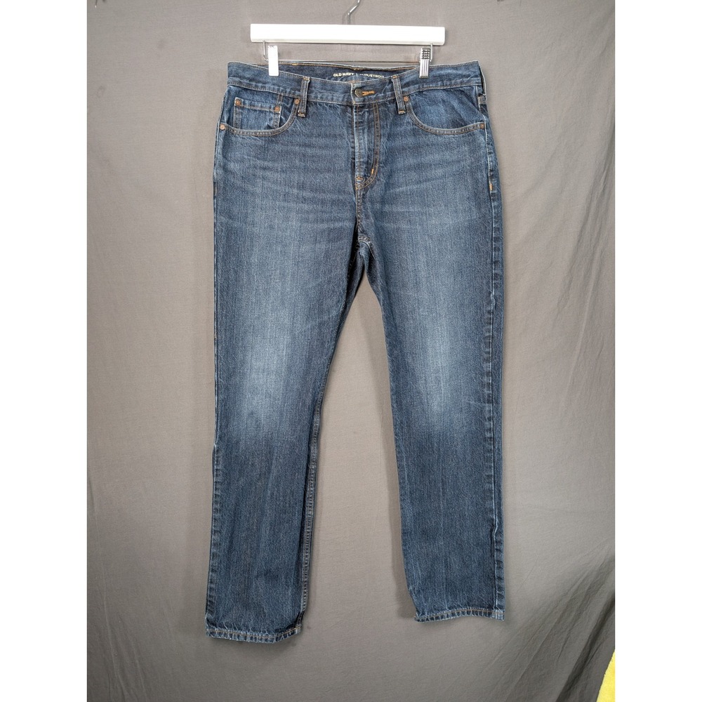 Old Navy Mens Slim Fit Blue Denim Jeans 36x32 Medium Wash 100% Cotton
